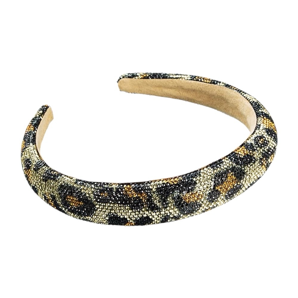 🌼 Hair Band Leopard Rhinestone Head Band Gold and Black NWOT Headband